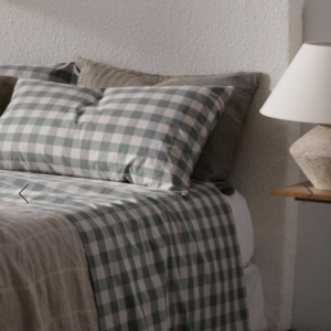 JUEGO SÁBANAS 2 PZAS BASSOLS VICHY VERDE 135